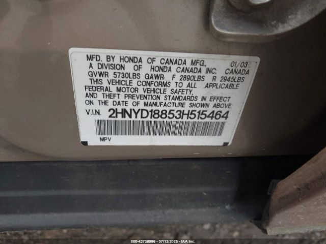 2003 ACURA MDX 2HNYD18853H515464 Photo 8