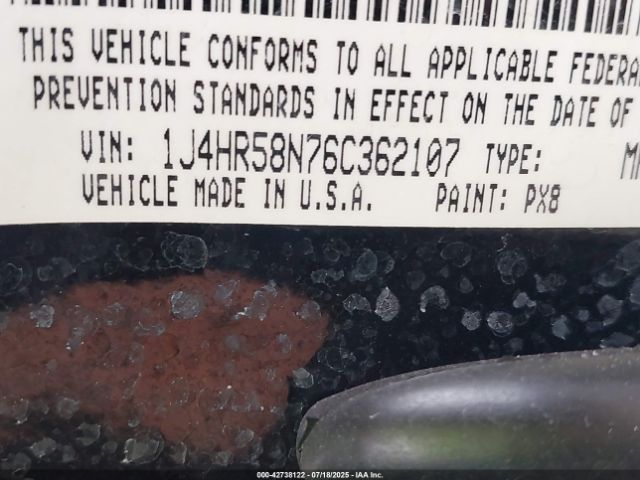 2006 JEEP GRAND CHEROKEE 1J4HR58N76C362107 Photo 8