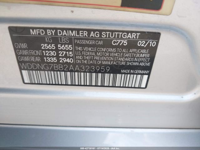 2010 MERCEDES-BENZ S 550 WDDNG7BB2AA323959 Photo 8