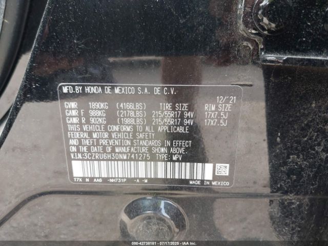 2022 HONDA HR-V 3CZRU6H30NM741275 Photo 8