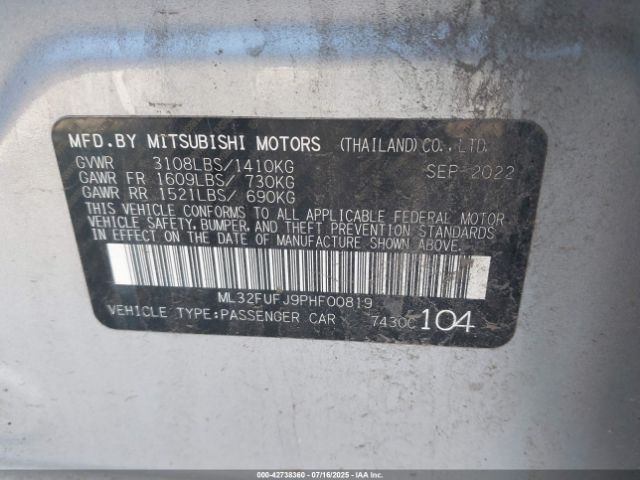 2023 MITSUBISHI MIRAGE G4 ML32FUFJ9PHF00819 Photo 8