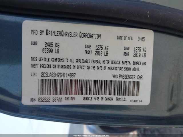 2006 CHRYSLER 300C 2C3LA63H76H114987 Photo 8