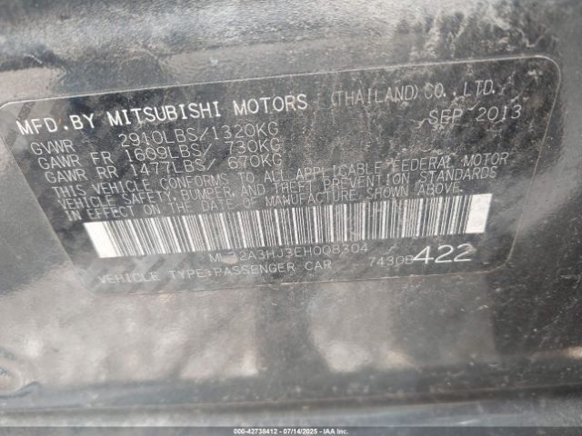 2014 MITSUBISHI MIRAGE ML32A3HJ3EH008304 Photo 8