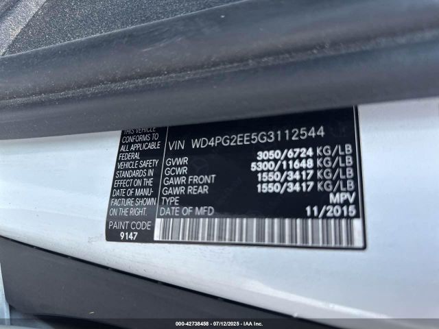 2016 MERCEDES-BENZ METRIS WD4PG2EE5G3112544 Photo 8