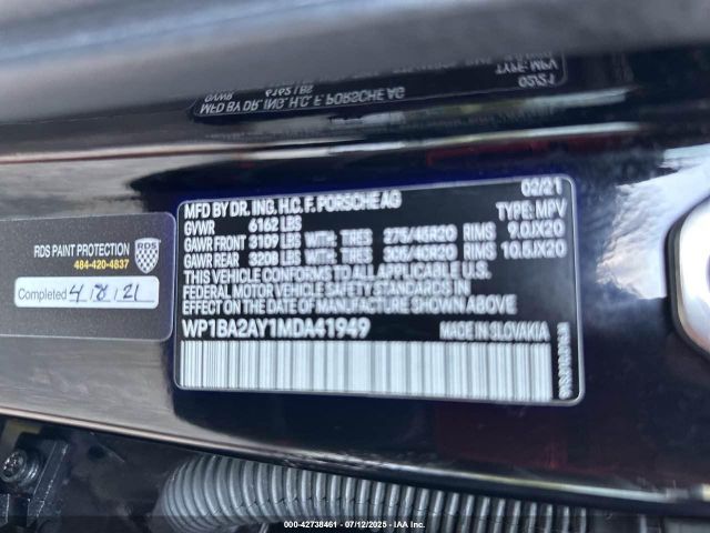 2021 PORSCHE CAYENNE WP1BA2AY1MDA41949 Photo 8