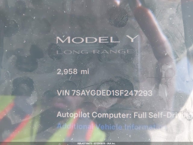 2025 TESLA MODEL Y 7SAYGDED1SF247293 Photo 6