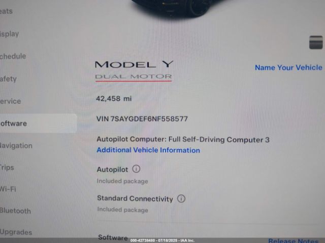 2022 TESLA MODEL Y 7SAYGDEF6NF558577 Photo 6