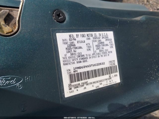 1996 FORD EXPLORER 1FMDU34X3TUC22832 Photo 8