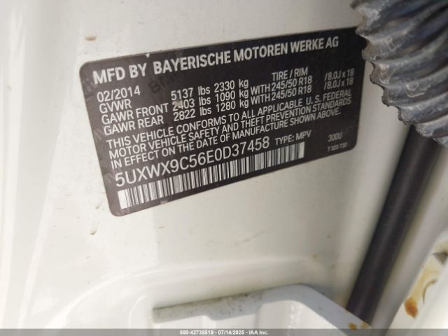 2014 BMW X3 5UXWX9C56E0D37458 Photo 8