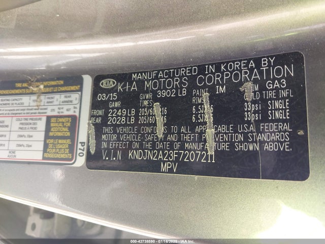 KIA dohc gdi gamma 2015 KNDJN2A23F7207211 Image 9