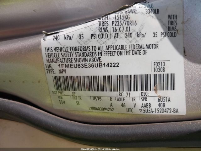 2006 FORD EXPLORER 1FMEU63E36UB14222 Photo 8