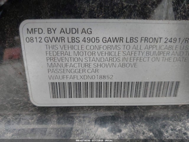 2013 AUDI A4 WAUFFAFLXDN018852 Photo 8