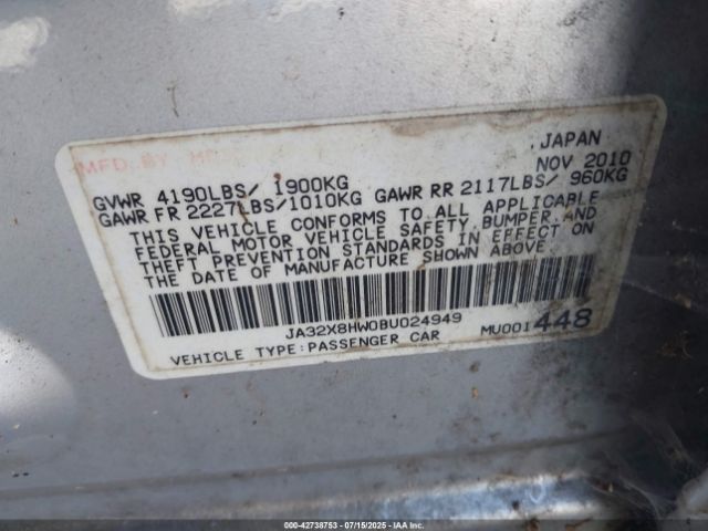 2011 MITSUBISHI LANCER SPORTBACK JA32X8HW0BU024949 Photo 8