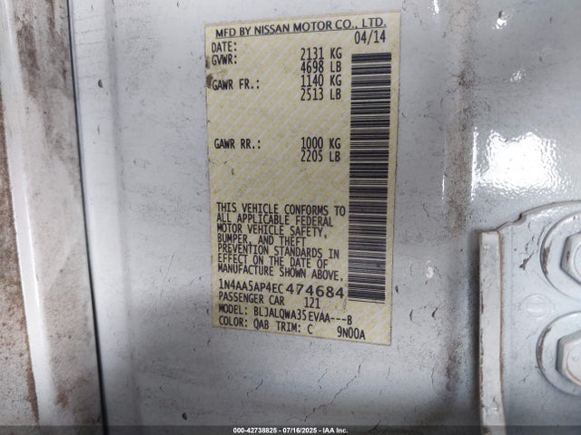 1N4AA5AP4EC474684 Nissan 2014