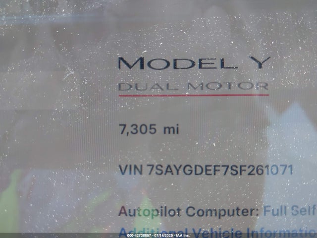 7SAYGDEF7SF261071 Tesla 2025
