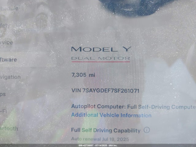 2025 TESLA MODEL Y 7SAYGDEF7SF261071 Photo 6