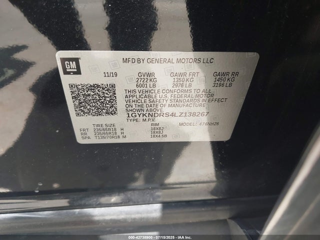 1GYKNDRS4LZ138267 Cadillac lgx
