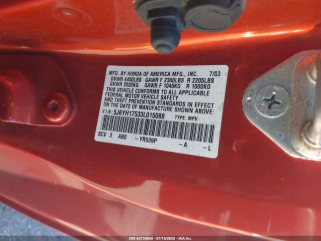 2003 HONDA ELEMENT 5J6YH17533L015088 Photo 8