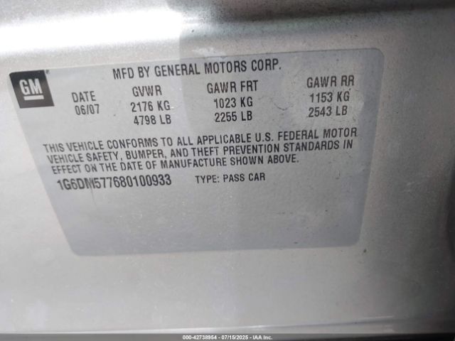 2008 CADILLAC CTS 1G6DM577680100933 Photo 8