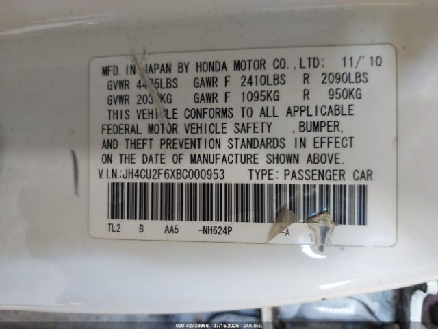 2011 ACURA TSX JH4CU2F6XBC000953 Photo 8