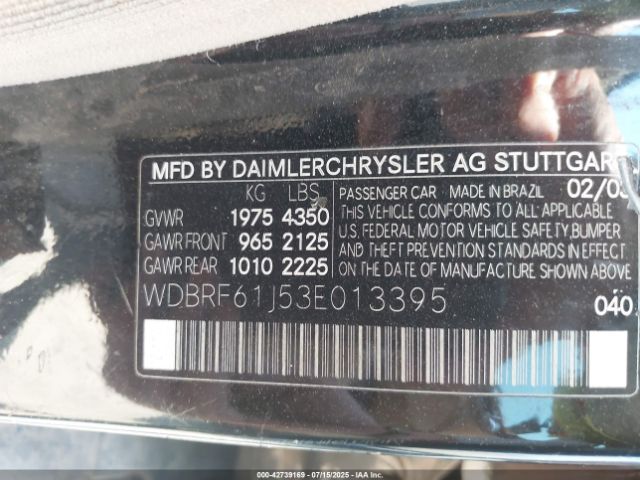 2003 MERCEDES-BENZ C 240 WDBRF61J53E013395 Photo 8