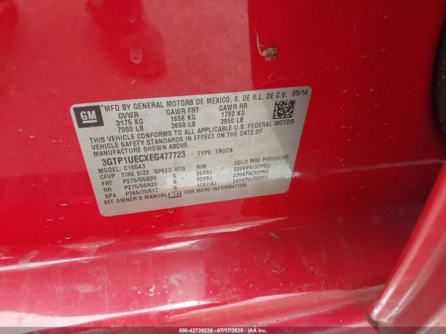2014 GMC SIERRA 1500 3GTP1UECXEG477723 Photo 8