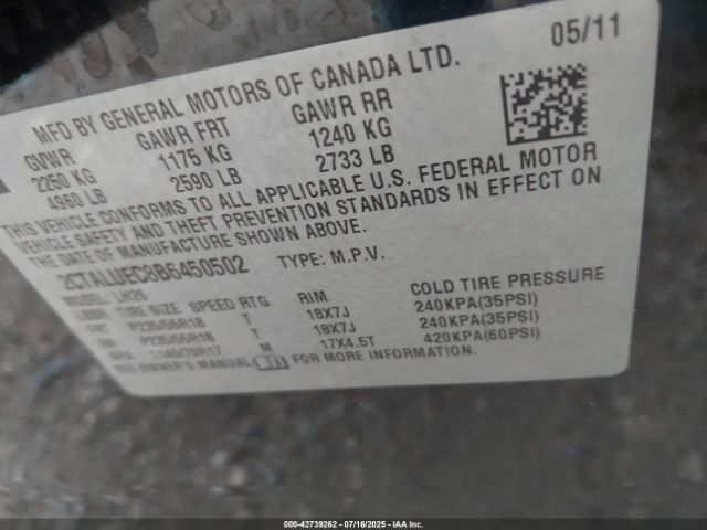 2011 GMC TERRAIN 2CTALUEC8B6450502 Photo 8