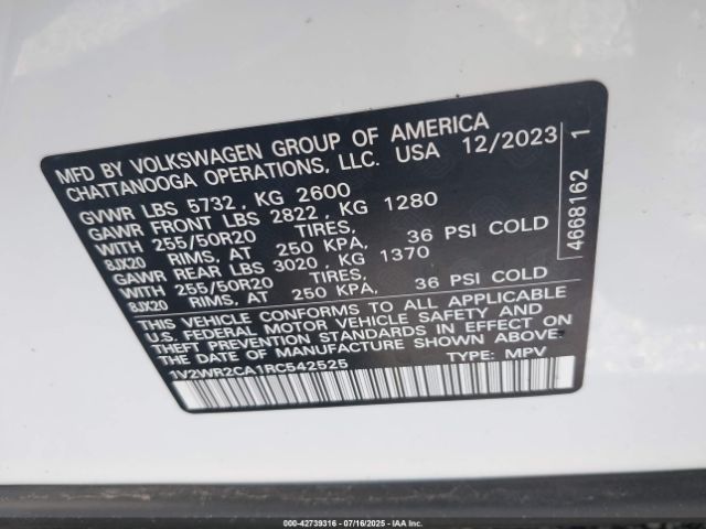 2024 VOLKSWAGEN ATLAS 1V2WR2CA1RC542525 Photo 8