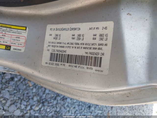 2005 CHRYSLER SEBRING 1C3EL75R25N622045 Photo 8