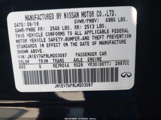 JN1EV7AP8LM203097 Infiniti 2020