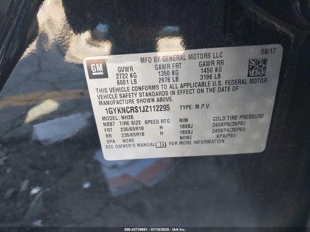 2018 CADILLAC XT5 1GYKNCRS1JZ112295 Photo 8