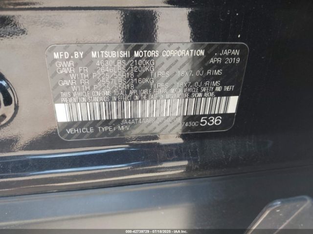 2019 MITSUBISHI ECLIPSE CROSS JA4AT4AA6KZ050209 Photo 8