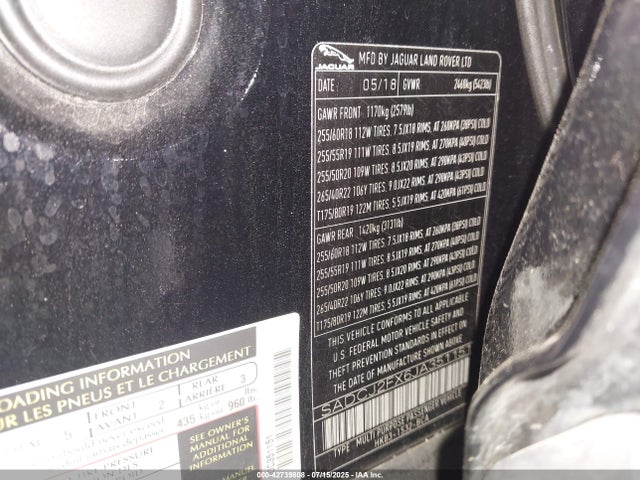 2018 JAGUAR F-PACE SADCJ2FX6JA351151 Photo 8