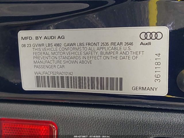 2024 AUDI A5 SPORTBACK WAUFACF52RA010142 Photo 8