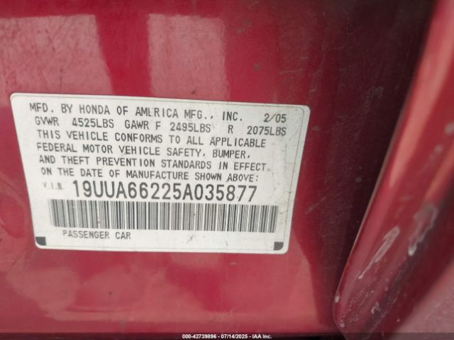 2005 ACURA TL 19UUA66225A035877 Photo 8