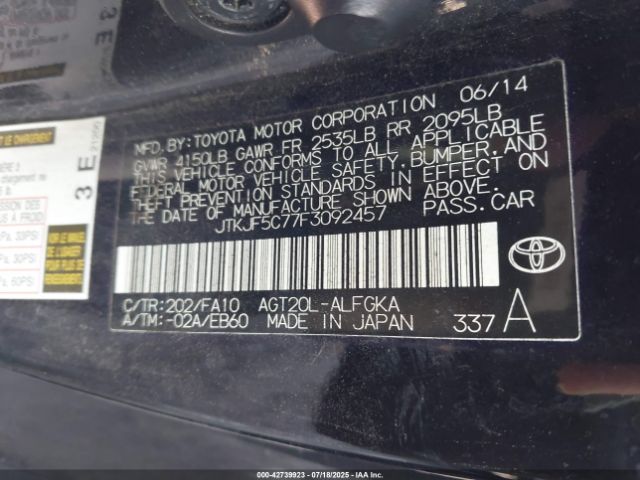 2015 SCION TC JTKJF5C77F3092457 Photo 8