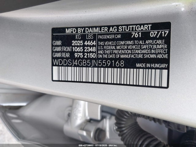 Mercedes-Benz 2018 2018 WDDSJ4GB5JN559168 Image 9
