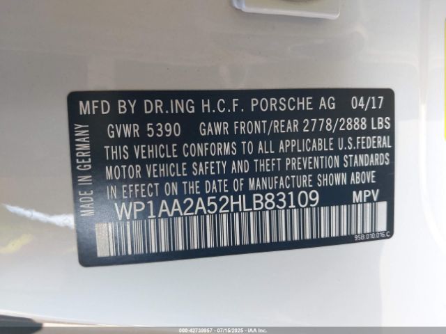 2017 PORSCHE MACAN WP1AA2A52HLB83109 Photo 8