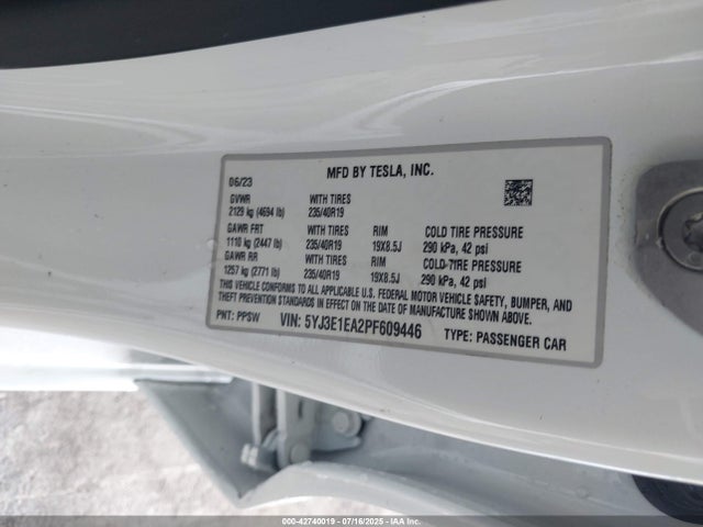 2023 TESLA MODEL 3 5YJ3E1EA2PF609446 Photo 8