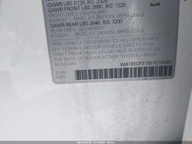 2021 AUDI Q3 WA1EECF31M1074340 Photo 8