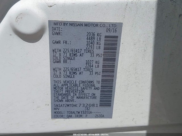 Nissan 2017 2017 5N1AT2MT0HC732081 Image 9