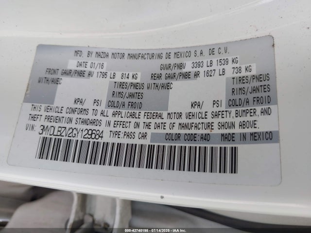 3MYDLBZV2GY129684 Scion p5v