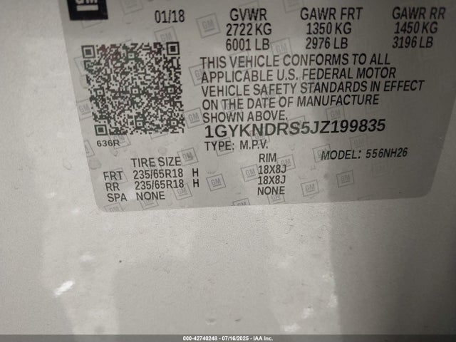 2018 CADILLAC XT5 1GYKNDRS5JZ199835 Photo 8