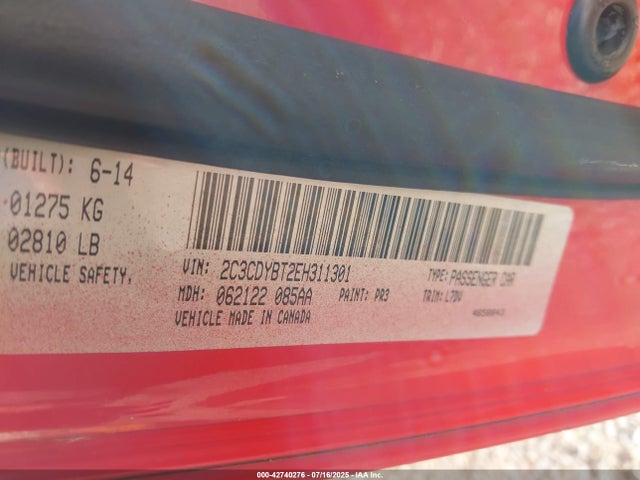2C3CDYBT2EH311301 Dodge Challenger