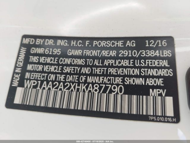 2017 PORSCHE CAYENNE WP1AA2A2XHKA87790 Photo 8