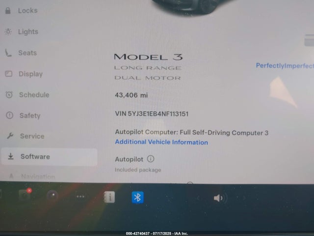 5YJ3E1EB4NF113151 Tesla MODEL 3