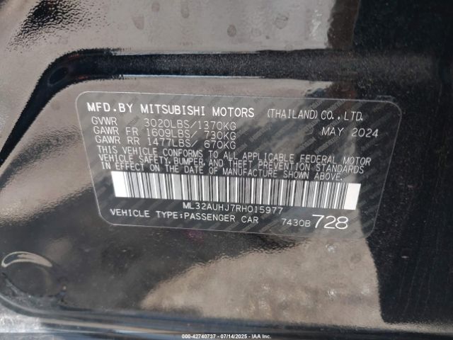 2024 MITSUBISHI MIRAGE ML32AUHJ7RH015977 Photo 8