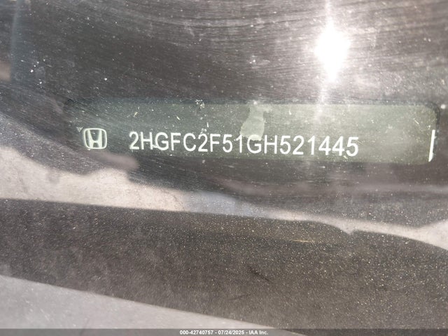 Honda k20c2 2016 2HGFC2F51GH521445 Image 9