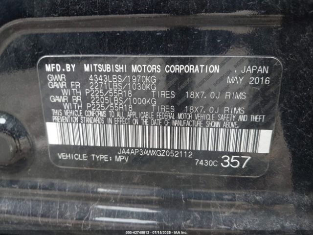 2016 MITSUBISHI OUTLANDER SPORT JA4AP3AWXGZ052112 Photo 8