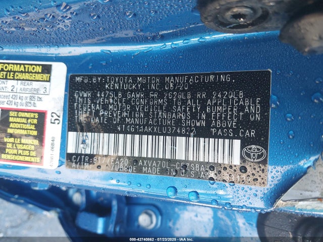 4T1G11AKXLU374822 Toyota a25a-fks